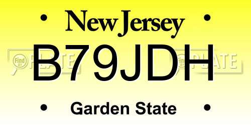 B79JDH New Jersey License Plate