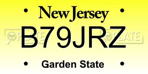 B79JRZ New Jersey License Plate