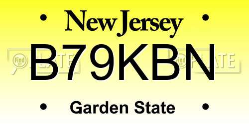 B79KBN New Jersey License Plate