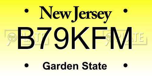 B79KFM New Jersey License Plate