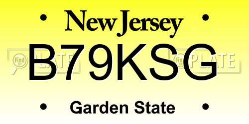B79KSG New Jersey License Plate