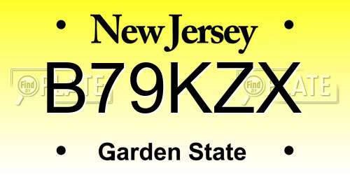 B79KZX New Jersey License Plate