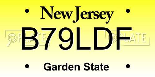 B79LDF New Jersey License Plate