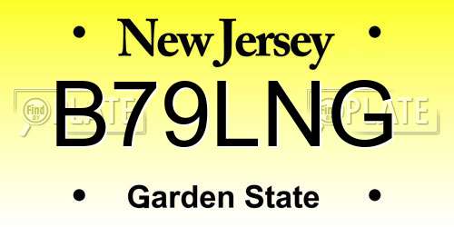 B79LNG New Jersey License Plate