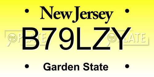 B79LZY New Jersey License Plate
