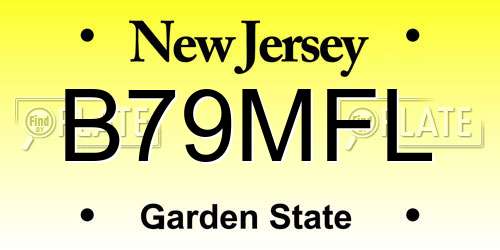 B79MFL New Jersey License Plate