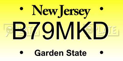 B79MKD New Jersey License Plate