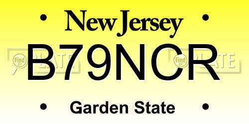 B79NCR New Jersey License Plate