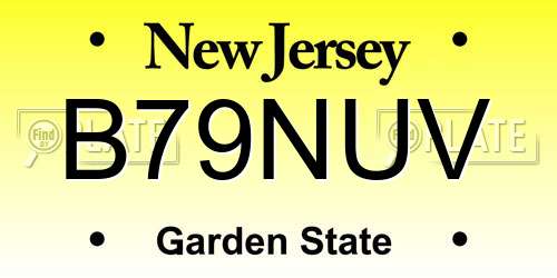B79NUV New Jersey License Plate