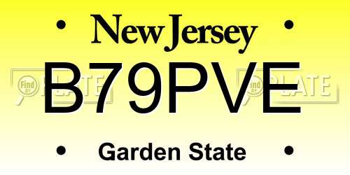 B79PVE New Jersey License Plate