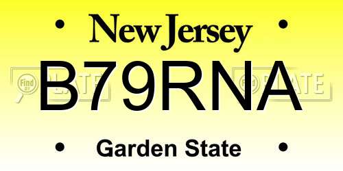 B79RNA New Jersey License Plate