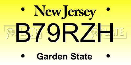 B79RZH New Jersey License Plate