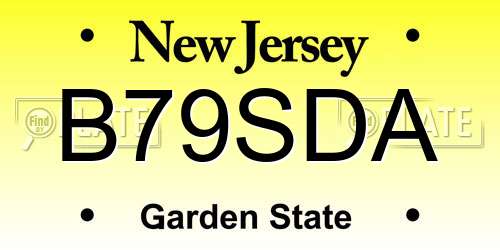 B79SDA New Jersey License Plate