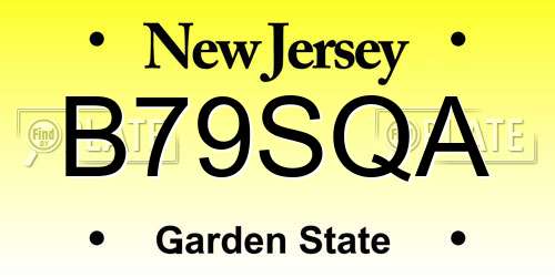 B79SQA New Jersey License Plate