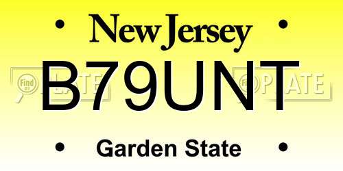 B79UNT New Jersey License Plate