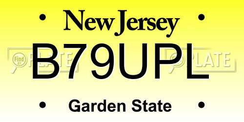 B79UPL New Jersey License Plate