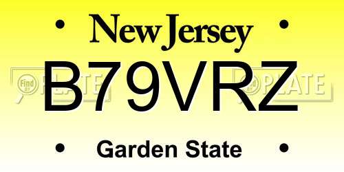 B79VRZ New Jersey License Plate