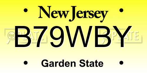 B79WBY New Jersey License Plate