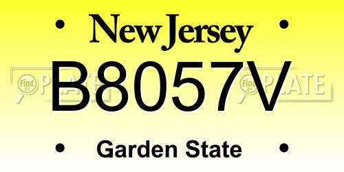 B8057V New Jersey License Plate