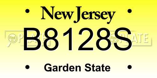 B8128S New Jersey License Plate