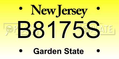 B8175S New Jersey License Plate
