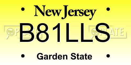 B81LLS New Jersey License Plate