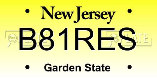 B81RES New Jersey License Plate
