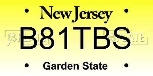B81TBS New Jersey License Plate