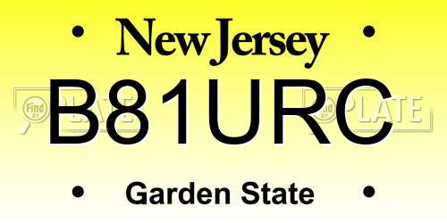 B81URC New Jersey License Plate