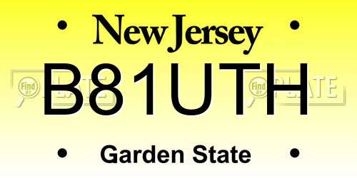 B81UTH New Jersey License Plate