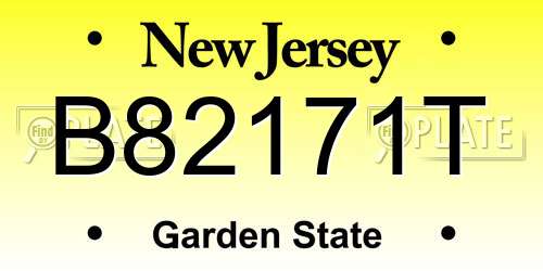 B82171T New Jersey License Plate