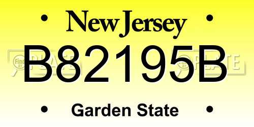 B82195B New Jersey License Plate