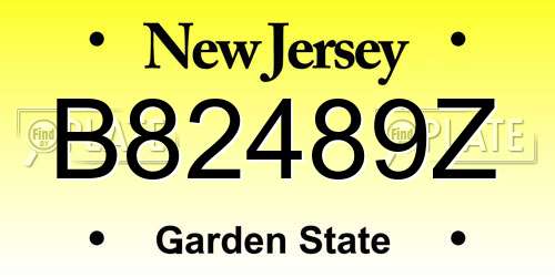 B82489Z New Jersey License Plate