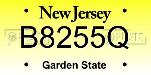 B8255Q New Jersey License Plate