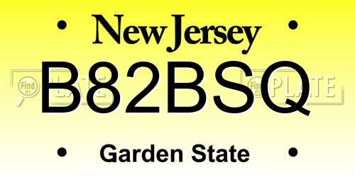 B82BSQ New Jersey License Plate