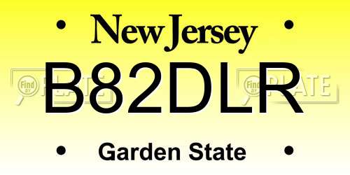 B82DLR New Jersey License Plate