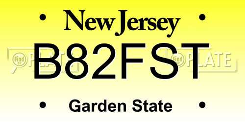 B82FST New Jersey License Plate