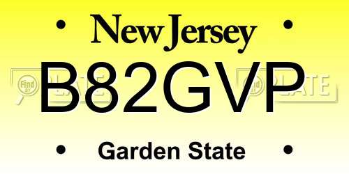B82GVP New Jersey License Plate