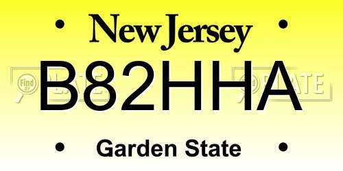 B82HHA New Jersey License Plate