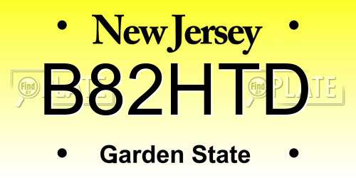 B82HTD New Jersey License Plate