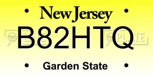 B82HTQ New Jersey License Plate