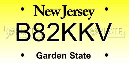 B82KKV New Jersey License Plate