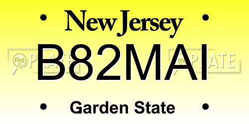 B82MAI New Jersey License Plate