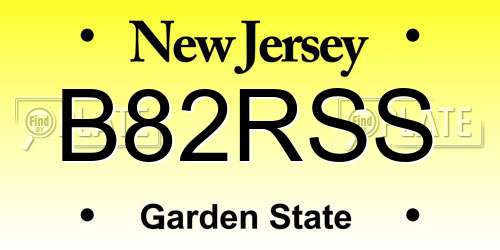 B82RSS New Jersey License Plate