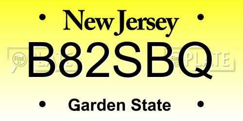 B82SBQ New Jersey License Plate