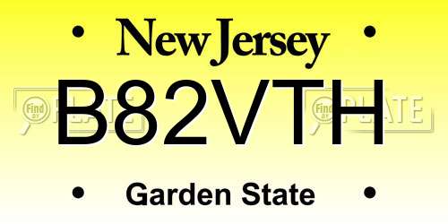 B82VTH New Jersey License Plate