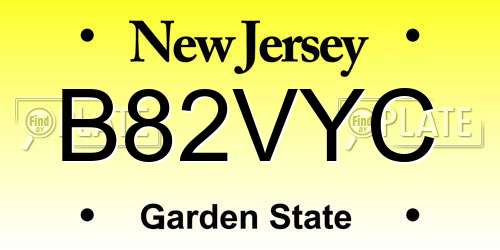 B82VYC New Jersey License Plate
