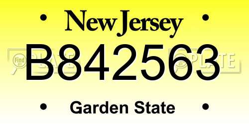 B842563 New Jersey License Plate