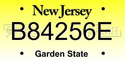 B84256E New Jersey License Plate