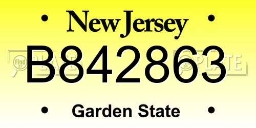 B842863 New Jersey License Plate